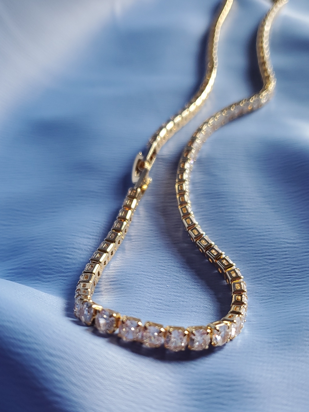 Gold Filled 16" Tennis Necklace with Cz - Women Jewelry